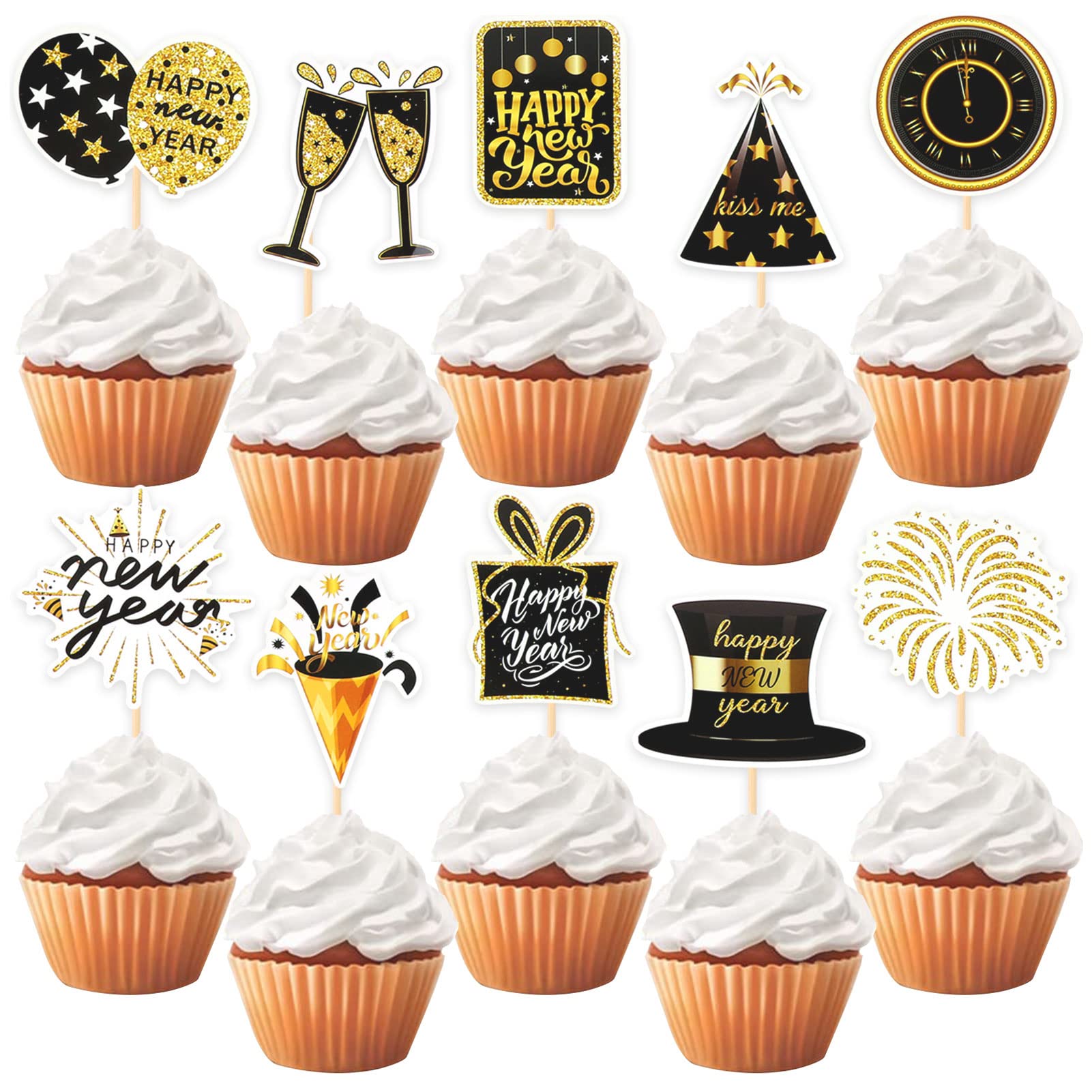 howaf-silvester-deko-2027-cupcake-topper-20-st-ck-tortendeko image 2