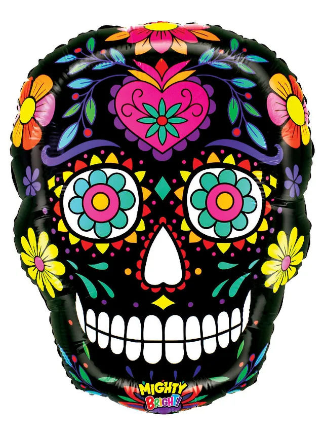 betallic-mighty-bright-mighty-black-sugar-skull-folienballon-22-totenkopf image 1