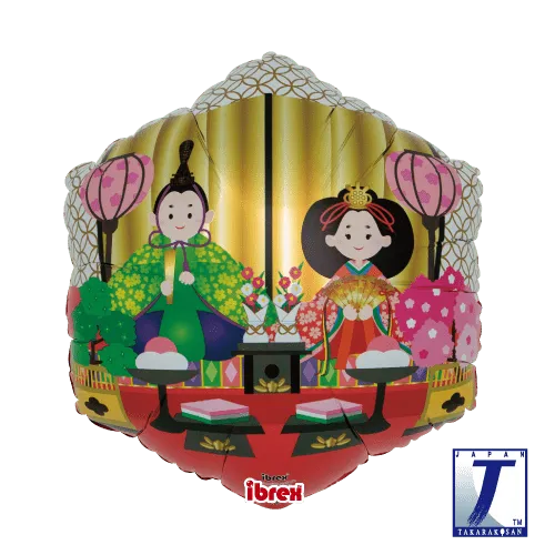 takara-ibrex-hexagon-14-zoll-folienballon-happy-dolls-festival image 1