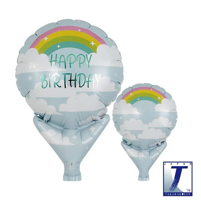 takara-upright-round-5-birthday-rainbow-folienballon-bunt image 1