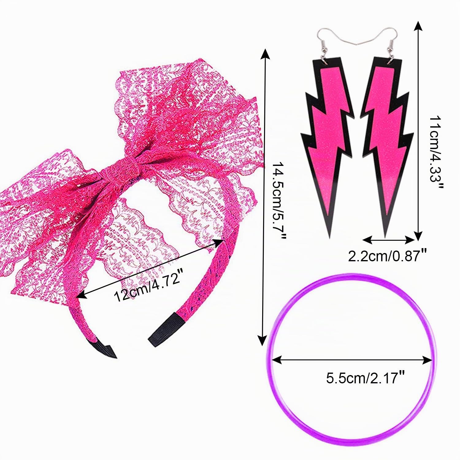 howaf-80er-accessoires-damen-neon-kost-m-set image 2