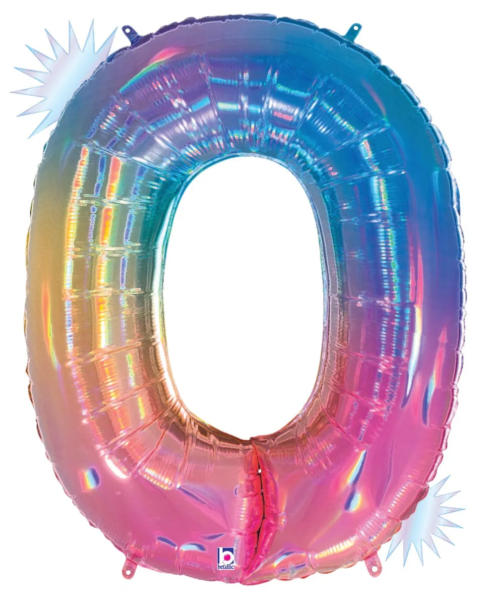 betallic-number-0-opal-rainbow-folienzahlenballon-34-zoll image 1
