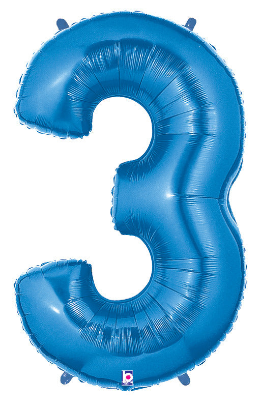 betallic-number-3-blue-folienballon-34-blau-holographic image 1