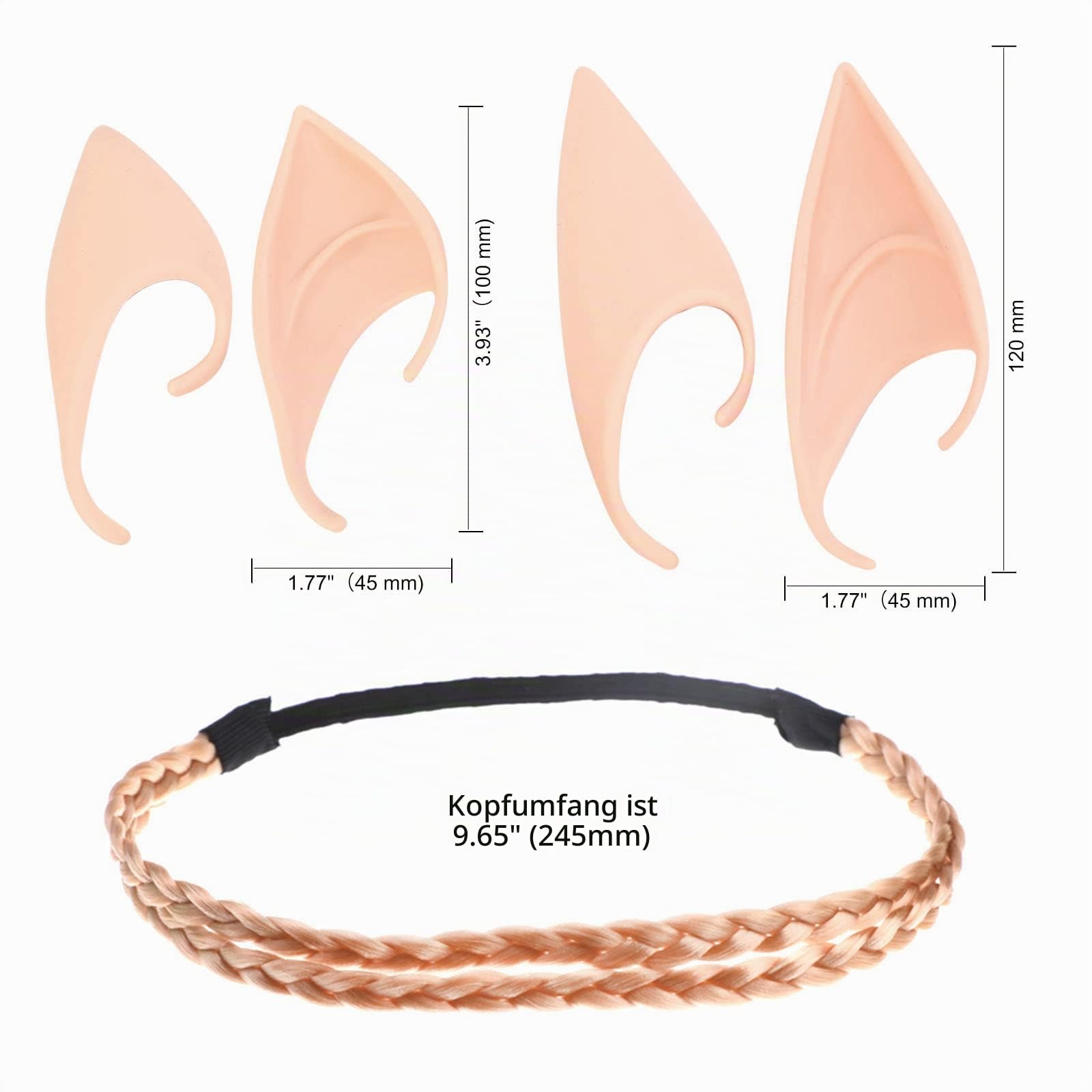 howaf-elfenohren-set-wei-latex-spitzohren-mit-kopfschmuck image 3