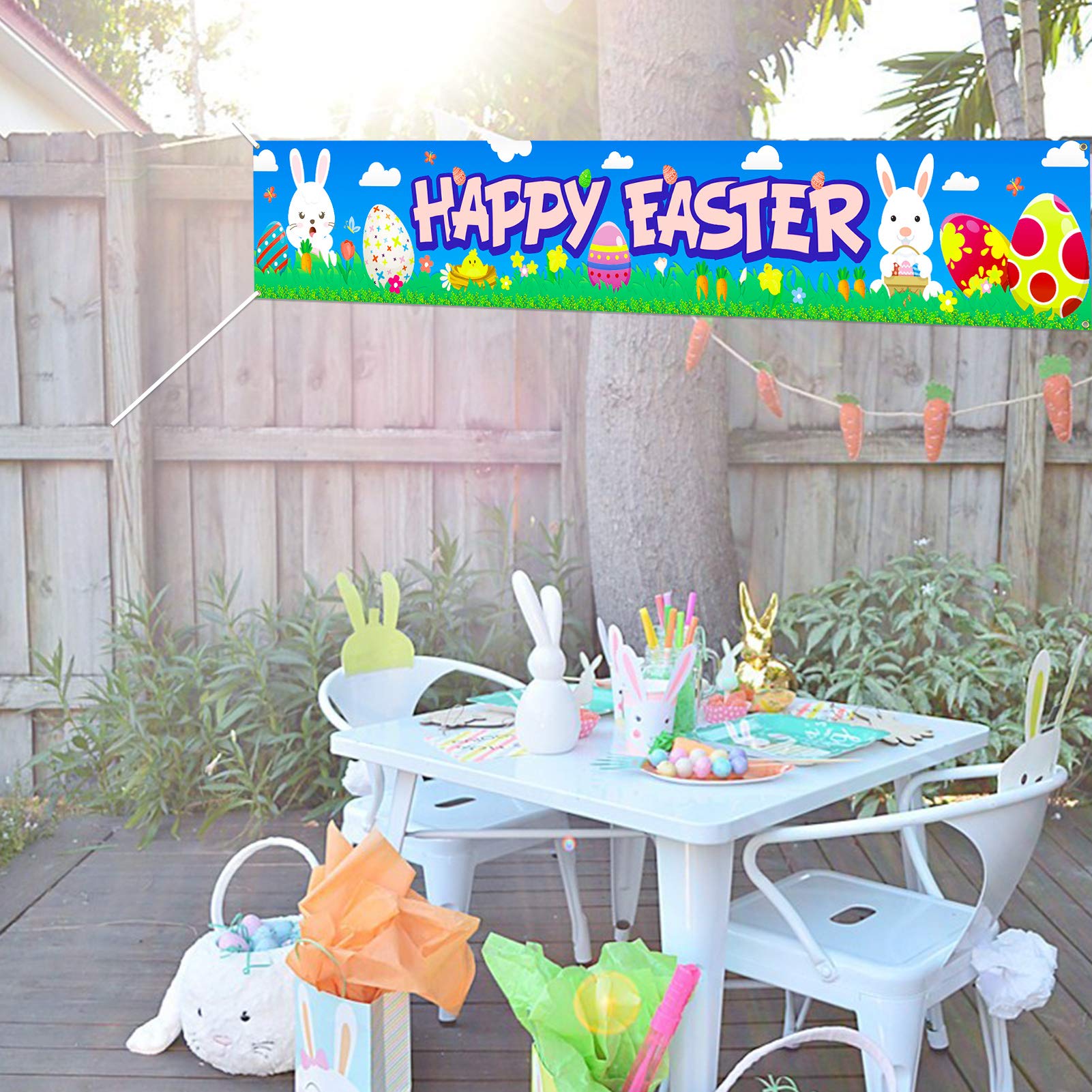 howaf-frohe-ostern-banner-stoff-180x30-cm-hase-osterei image 4
