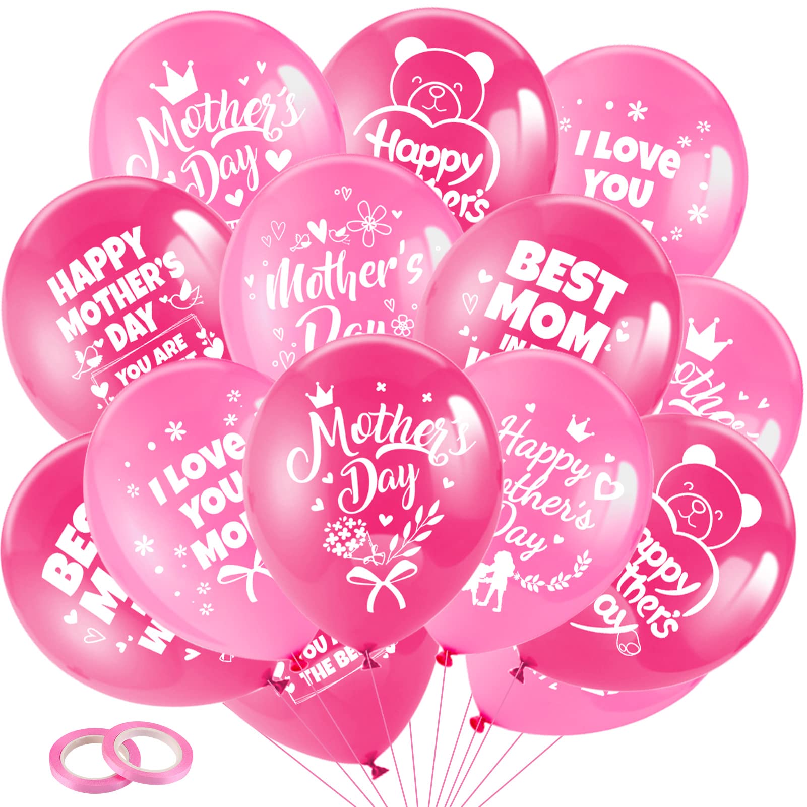 howaf-happy-mother-s-day-ballons-32-st-ck-rosa-12-zoll image 1