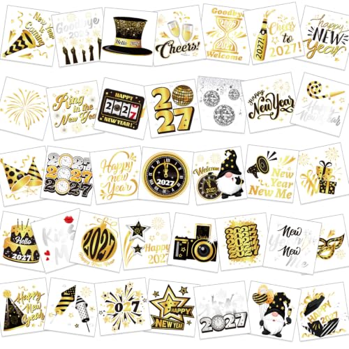 howaf-silvester-tattoos-2027-tempor-r-72-st-ck-schwarz-gold image 8