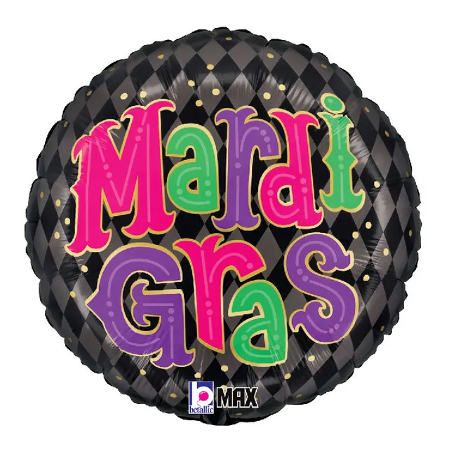 betallic-mardi-gras-party-argyle-folienballon-18-zoll-karneval image 1
