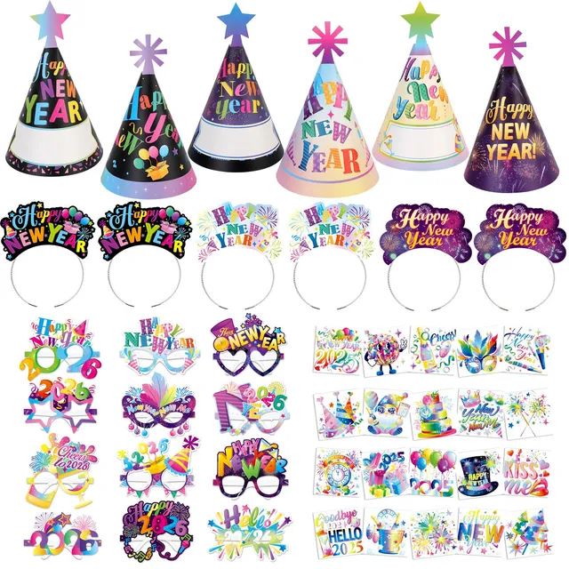 howaf-silvester-accessoires-set-partyh-te-brille-tattoos image 1