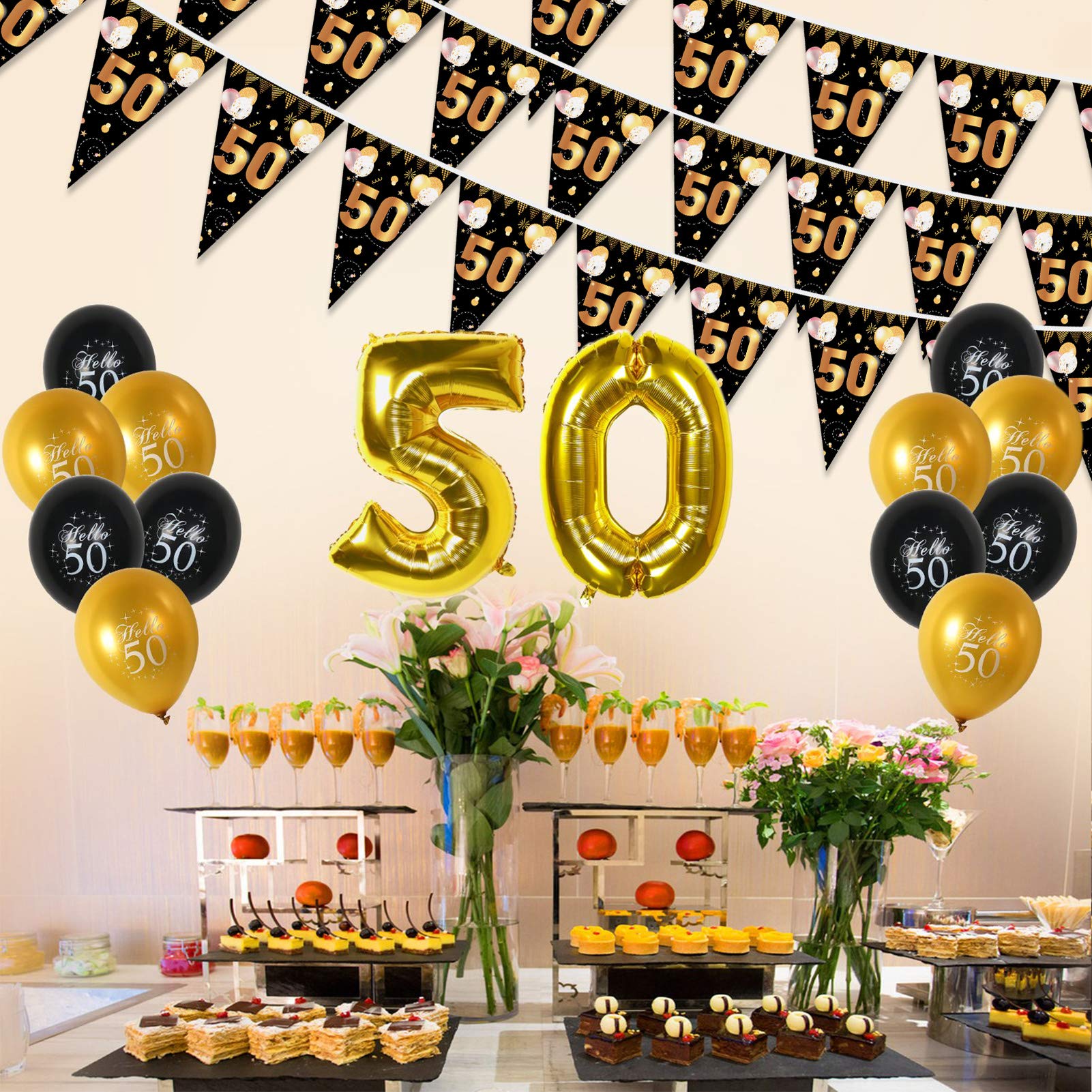 howaf-50-geburtstag-girlande-wimpelkette-schwarz-gold-5-7-m image 6