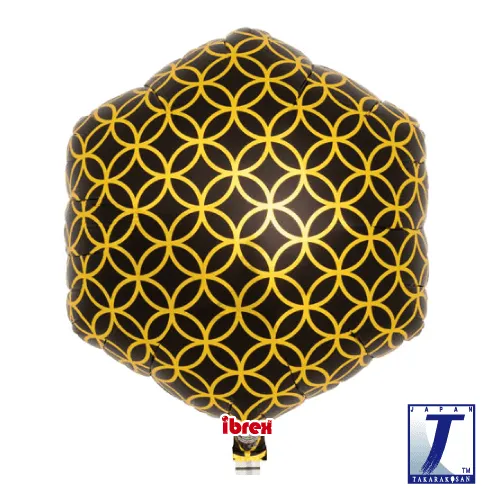 takara-ibrex-hexagon-14-zoll-folienballon-cloisonne-schwarz image 1