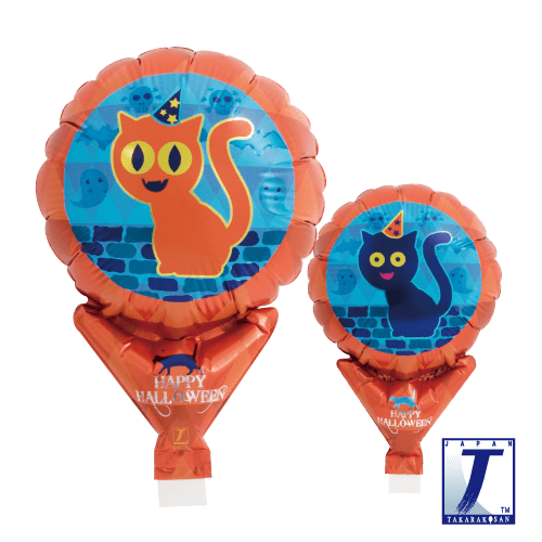 takara-upright-round-5-halloween-katze-folienballon-orange-blau image 1