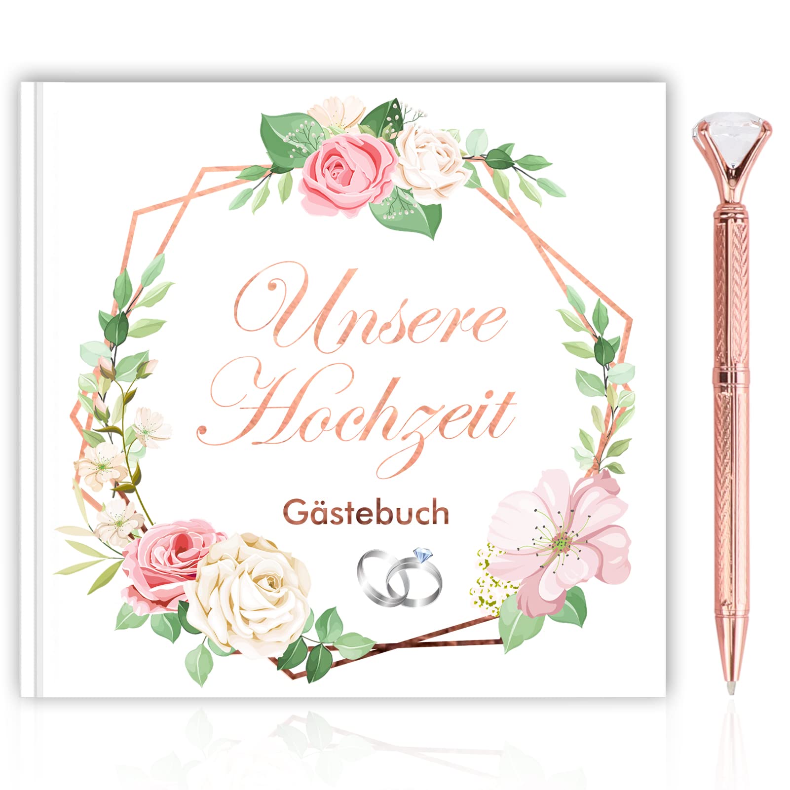 howaf-g-stebuch-hochzeit-vintage-wei-21x21-mit-stift image 1