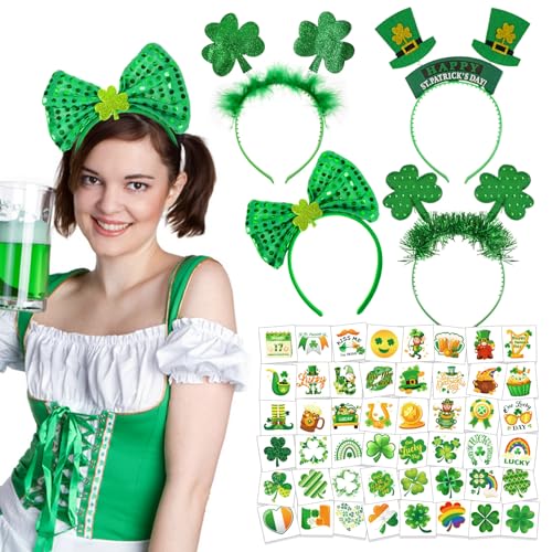 howaf-st-patricks-day-haarreif-set-4tlg-kleeblatt-tattoo image 8