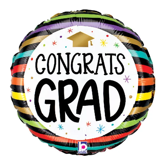 betallic-congrats-grad-colorful-stripes-folienballon-9-zoll image 1