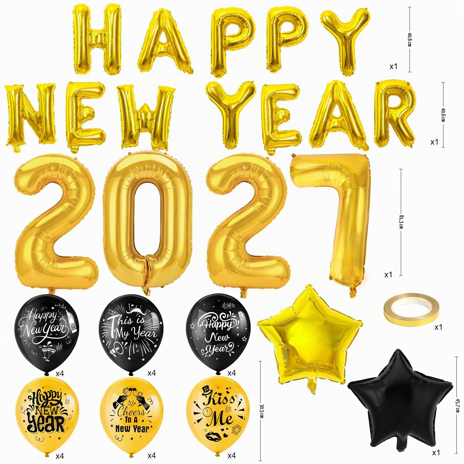 howaf-silvester-deko-2027-xxl-set-gold-folienballons-latex image 2