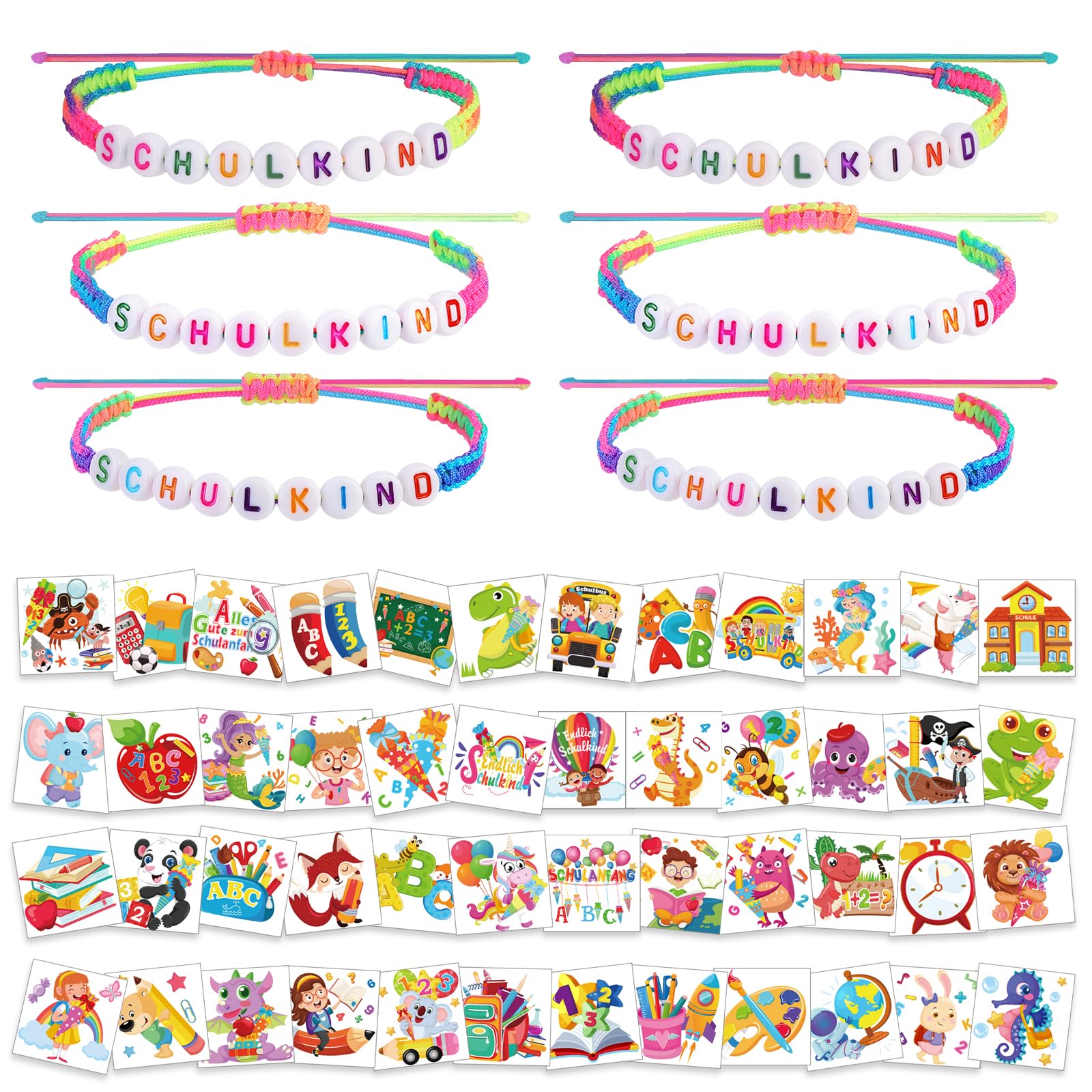 howaf-endlich-schulkind-armband-tattoos-54-teilig image 1