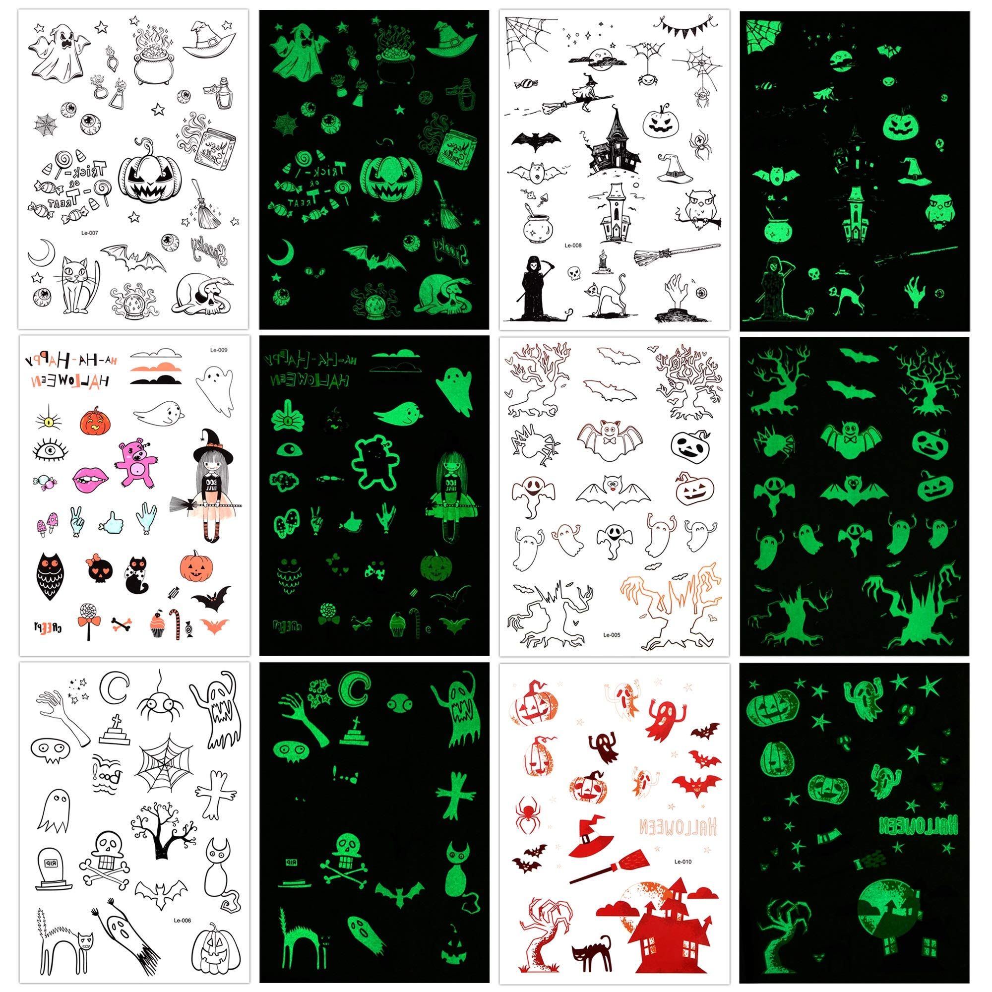howaf-halloween-tattoo-kinder-6-b-gen-leuchtend-150-stk image 1