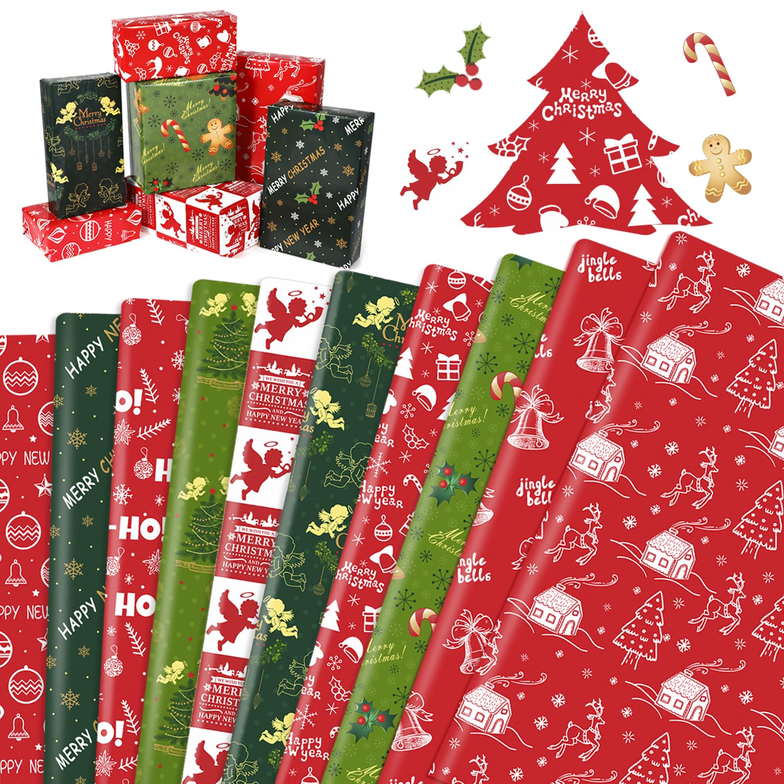 howaf-geschenkpapier-weihnachten-stile-a-12-blatt-70x50cm image 7