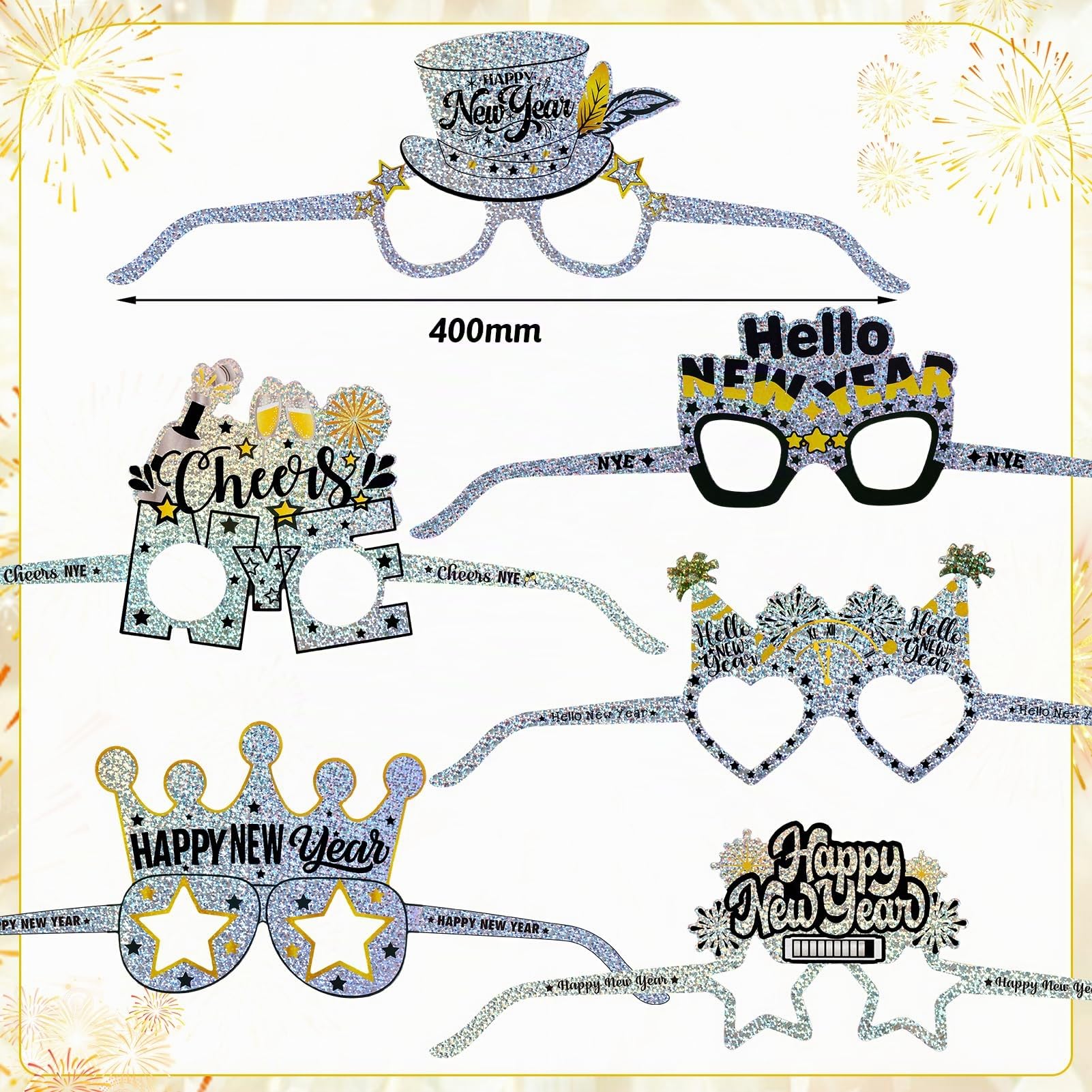 howaf-silvester-brille-2027-glitzer-silber-12-st-ck-party image 3
