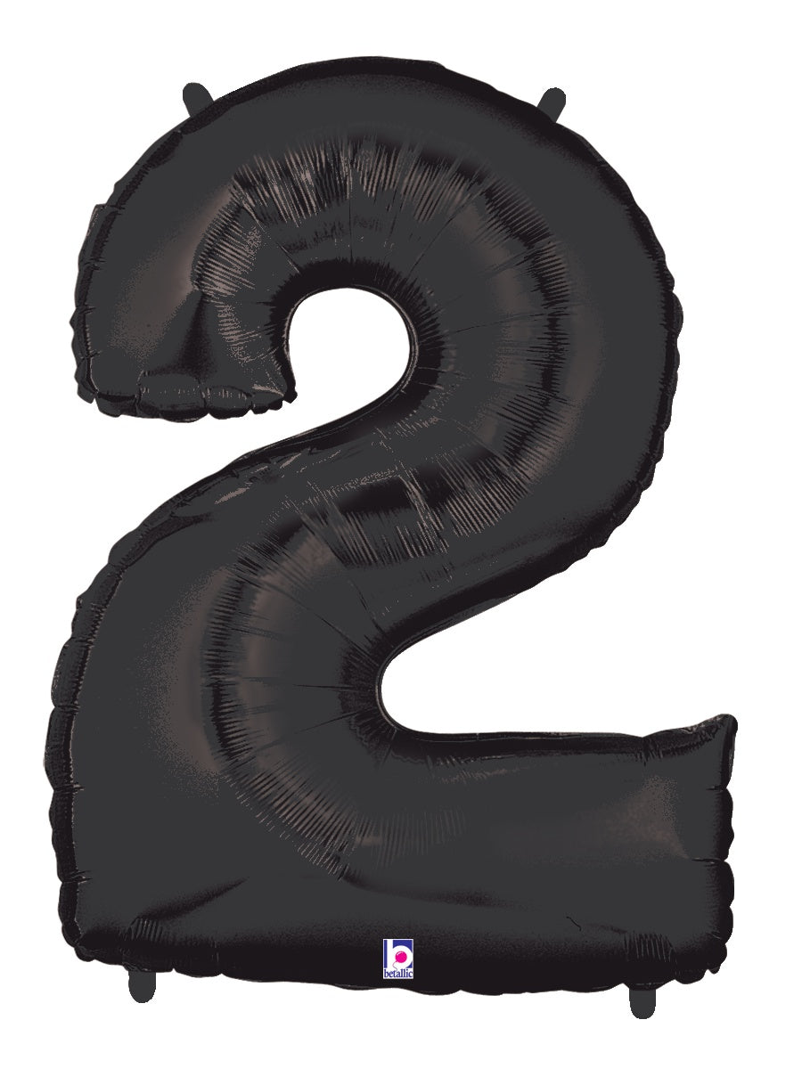 betallic-number-2-folienballon-34-zoll-schwarz-zahl image 1