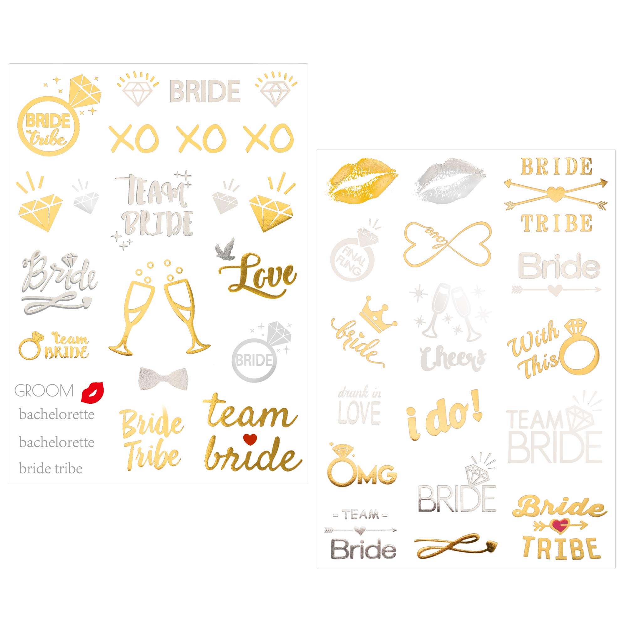 howaf-jga-tattoo-set-gold-tempor-re-tattoos-134-st-ck-braut image 2