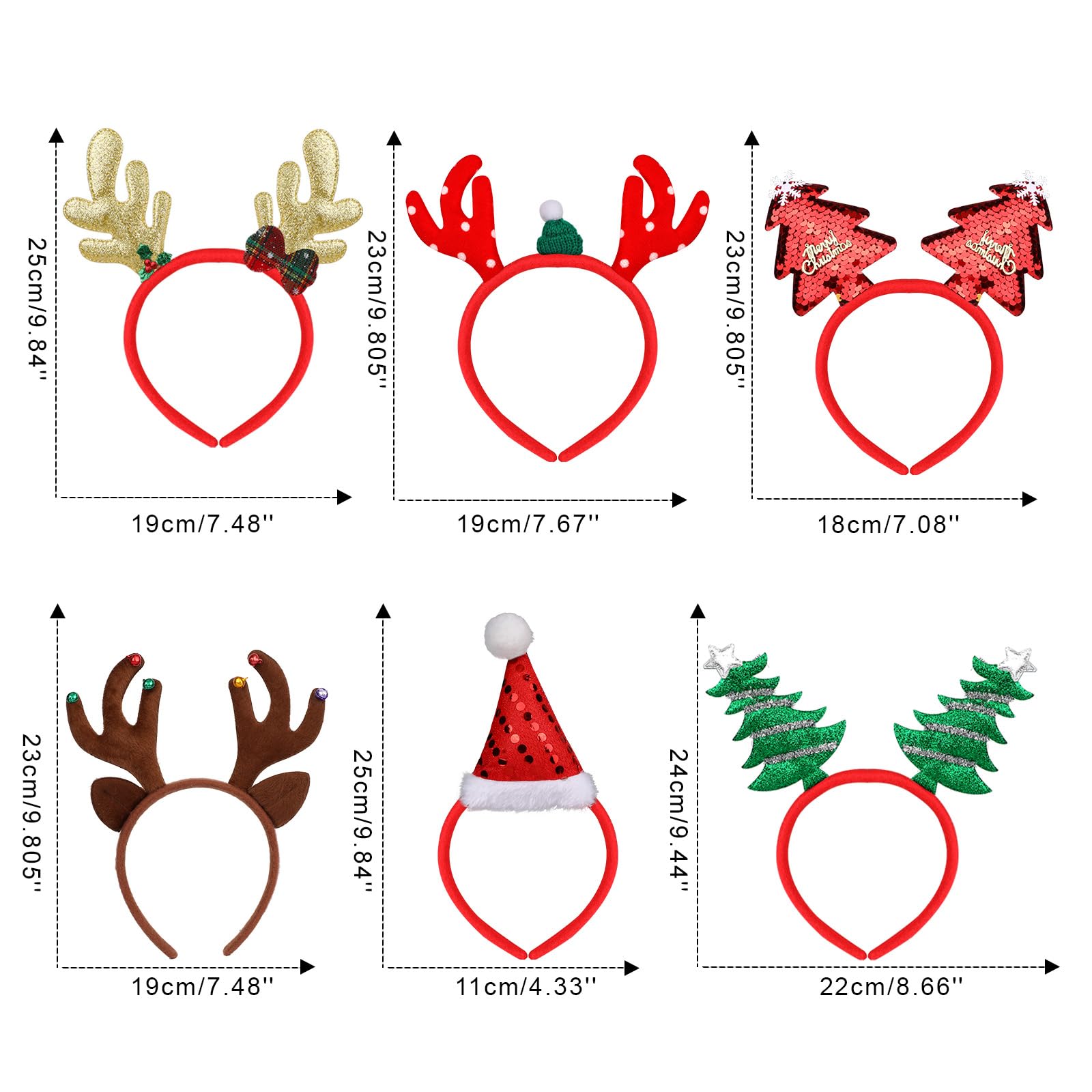 howaf-haarreif-weihnachten-motiv-mix-6-st-ck image 2