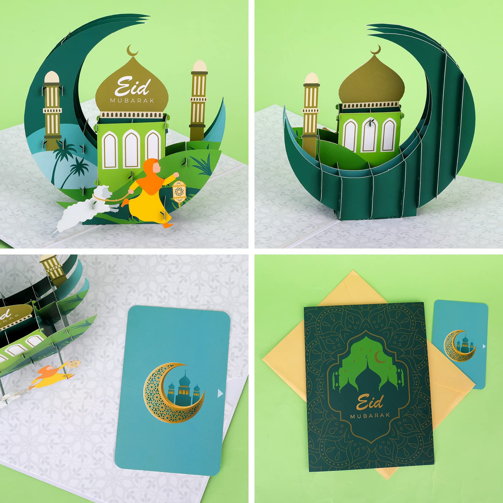 howaf-eid-mubarak-3d-pop-up-karte-mit-umschlag-rot image 4