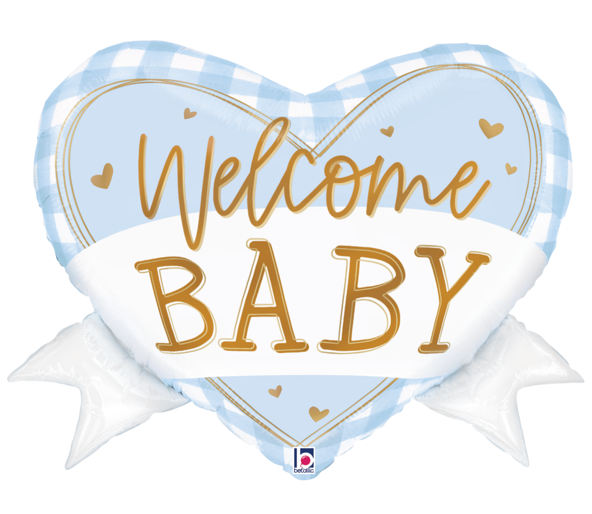 betallic-foil-balloons-blue-gingham-baby-folienballon-28-zoll image 1