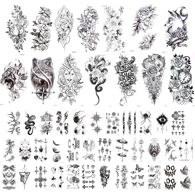 howaf-tempor-re-tattoos-schwarz-50-blatt-wasserfest image 1