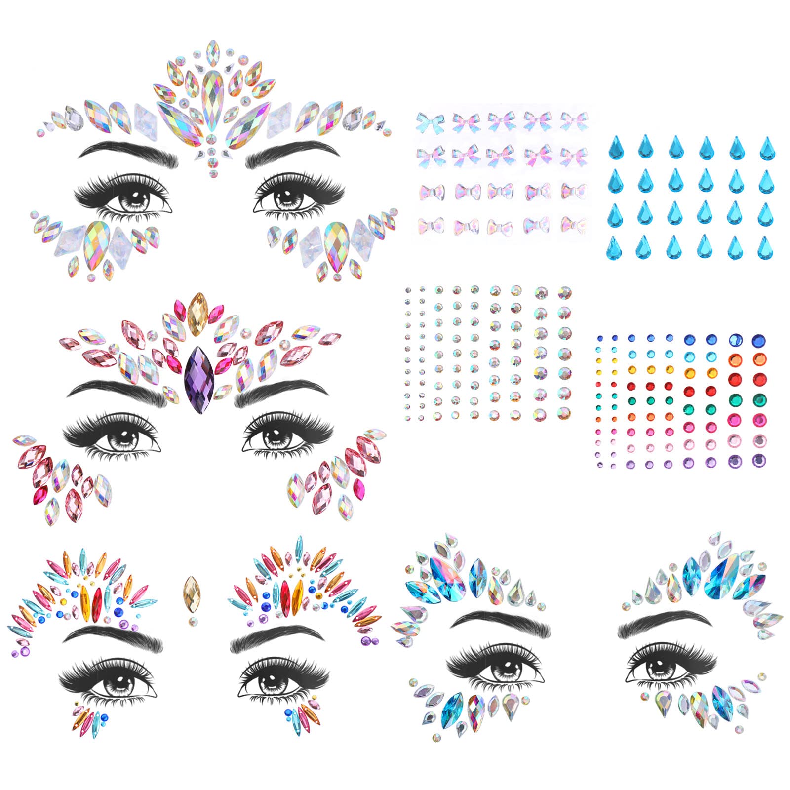 howaf-face-gems-gesichtssteine-set-8-st-ck-glow image 3