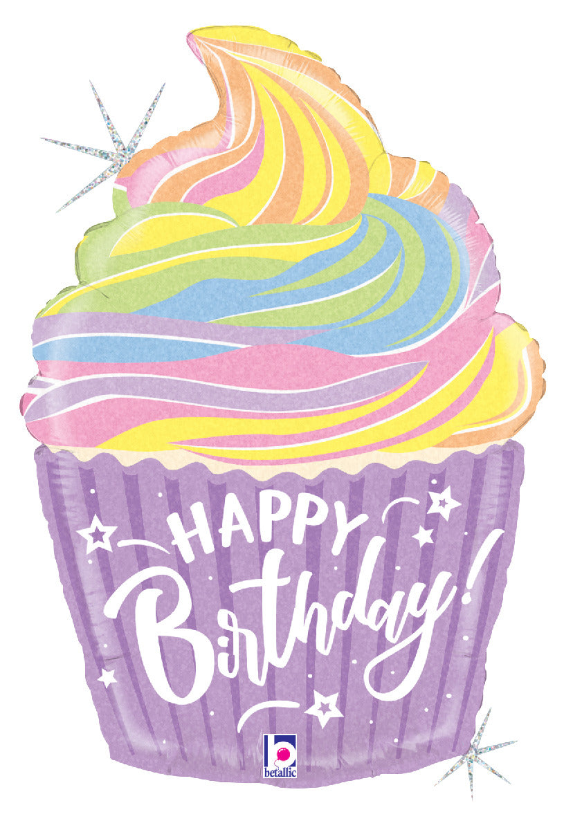 betallic-cupcake-folienballon-22-pastell-holografisch image 1
