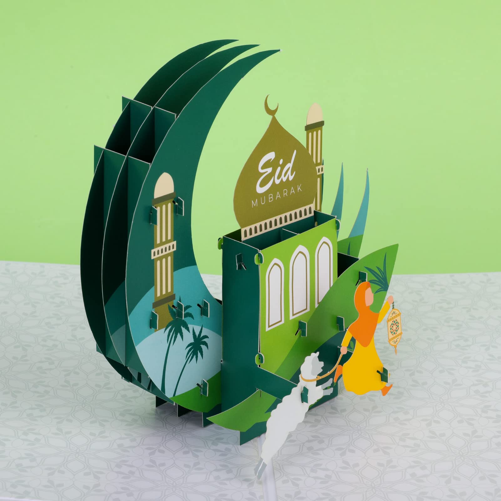 howaf-eid-mubarak-3d-pop-up-karte-mit-umschlag-rot image 2
