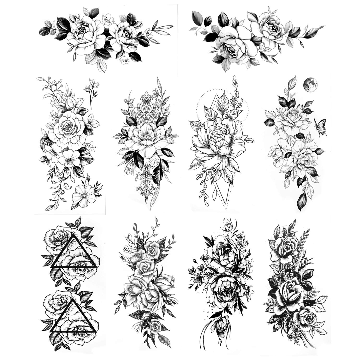 howaf-tempor-re-tattoos-schwarz-rose-blume-10-bl-tter image 1