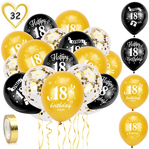 howaf-18-geburtstag-luftballons-schwarz-gold-30-st-ck-set image 8